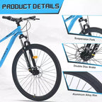 Bicicleta de Montaña Okak 29IN de Una Sola Velocidad, Bicicleta para Adultos con Cuadro de Acero y Suspensión Delantera, Bicicleta para Hombres para Viajes Diarios, Viajes, Montaña