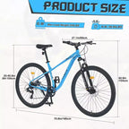 Bicicleta de Montaña Okak 29IN de Una Sola Velocidad, Bicicleta para Adultos con Cuadro de Acero y Suspensión Delantera, Bicicleta para Hombres para Viajes Diarios, Viajes, Montaña