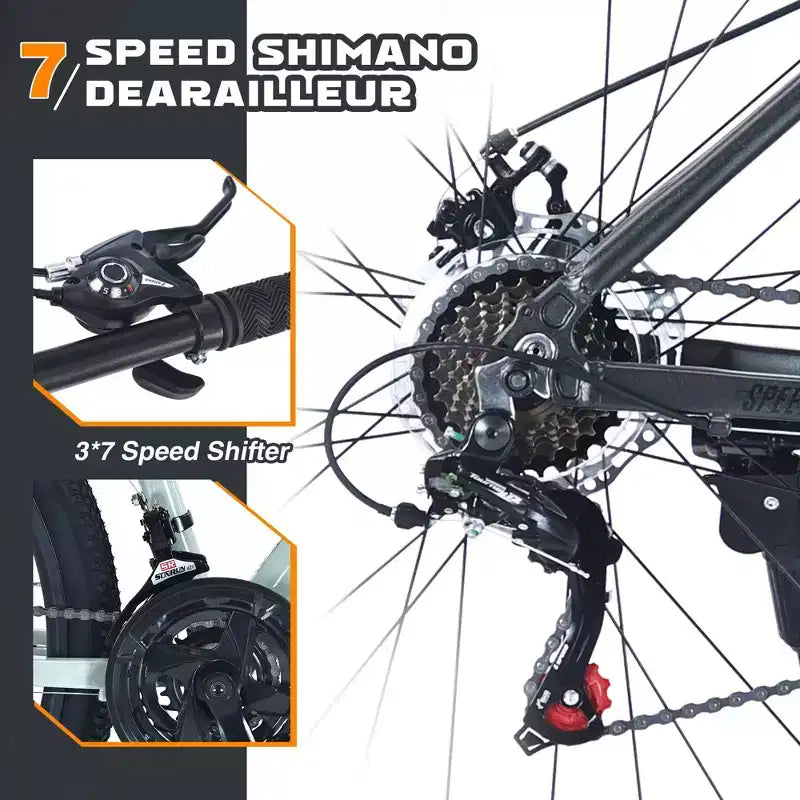Bicicleta de montaña Okak de 27.5 pulgadas con cuadro de aleación de aluminio, bicicleta de tierra para niños con 21 velocidades y suspensión delantera, bicicleta para niños y adultos