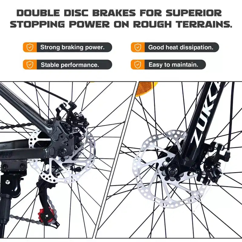 Bicicleta de montaña Okak de 27.5 pulgadas con cuadro de aleación de aluminio, bicicleta de tierra para niños con 21 velocidades y suspensión delantera, bicicleta para niños y adultos