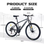 Bicicleta de montaña Okak de 27.5 pulgadas con cuadro de aleación de aluminio, bicicleta de tierra para niños con 21 velocidades y suspensión delantera, bicicleta para niños y adultos
