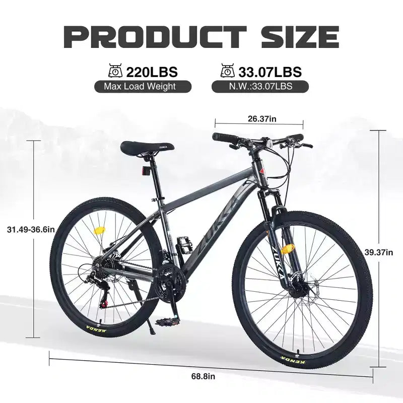 Bicicleta de montaña Okak de 27.5 pulgadas con cuadro de aleación de aluminio, bicicleta de tierra para niños con 21 velocidades y suspensión delantera, bicicleta para niños y adultos