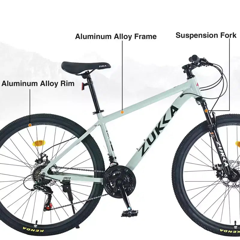 Bicicleta de montaña Okak de 27.5 pulgadas con cuadro de aleación de aluminio, bicicleta de tierra para niños con 21 velocidades y suspensión delantera, bicicleta para niños y adultos