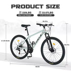 Bicicleta de montaña Okak de 27.5 pulgadas con cuadro de aleación de aluminio, bicicleta de tierra para niños con 21 velocidades y suspensión delantera, bicicleta para niños y adultos