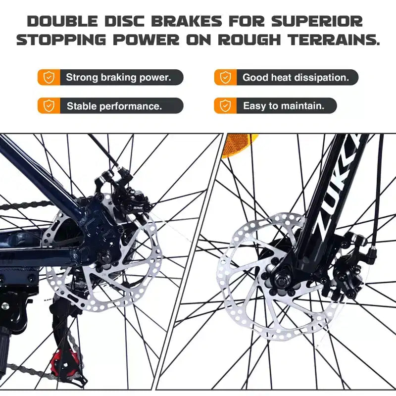 Bicicleta de montaña Okak de 27.5 pulgadas con cuadro de aleación de aluminio, bicicleta de tierra para niños con 21 velocidades y suspensión delantera, bicicleta para niños y adultos