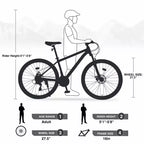 Bicicleta de montaña Okak de 27.5 pulgadas con cuadro de aleación de aluminio, bicicleta de tierra para niños con 21 velocidades y suspensión delantera, bicicleta para niños y adultos