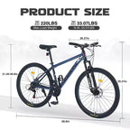 Bicicleta de montaña Okak de 27.5 pulgadas con cuadro de aleación de aluminio, bicicleta de tierra para niños con 21 velocidades y suspensión delantera, bicicleta para niños y adultos