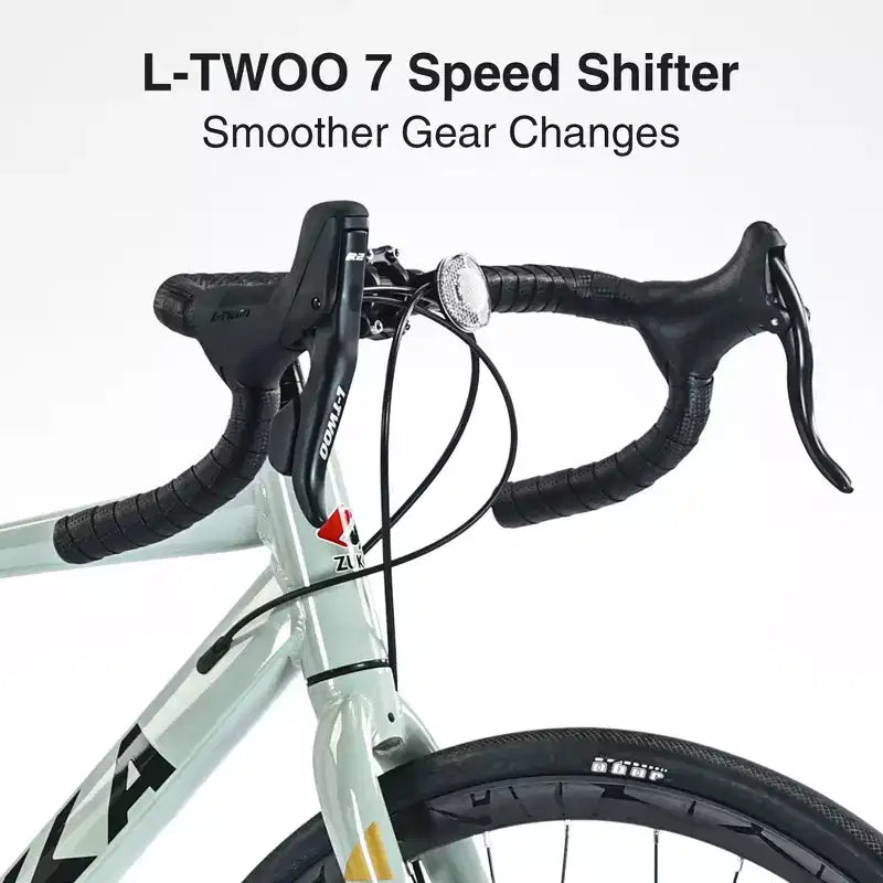 Bicicleta de carretera Okak 700C con sistema de 7 velocidades, bicicleta para adultos con cuadro y llanta de aleación de aluminio, bicicleta con freno de disco para hombres y mujeres