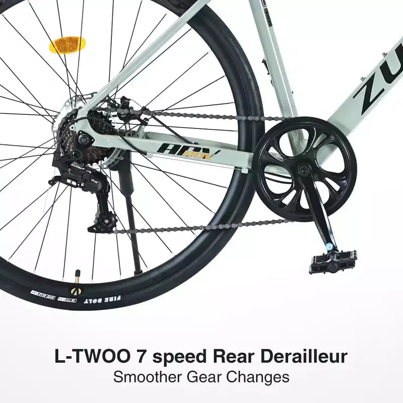 Bicicleta de carretera Okak 700C con sistema de 7 velocidades, bicicleta para adultos con cuadro y llanta de aleación de aluminio, bicicleta con freno de disco para hombres y mujeres