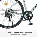 Bicicleta de carretera Okak 700C con sistema de 7 velocidades, bicicleta para adultos con cuadro y llanta de aleación de aluminio, bicicleta con freno de disco para hombres y mujeres