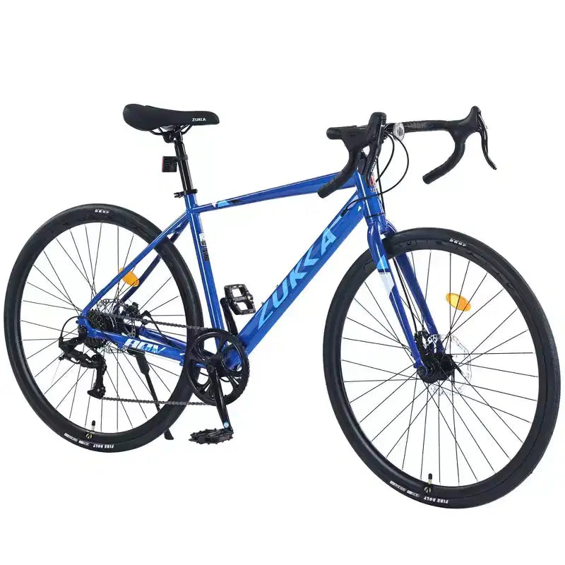 Bicicleta de carretera Okak 700C con sistema de 7 velocidades, bicicleta para adultos con cuadro y llanta de aleación de aluminio, bicicleta con freno de disco para hombres y mujeres