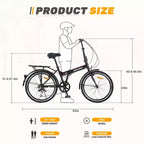 Bicicleta Plegable Okak de 24 pulgadas con 7 velocidades y cuadro de acero, bicicletas cruiser con parrilla trasera y guardabarros, bicicleta para adultos para viajes y desplazamientos