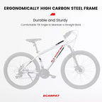 Bicicleta de montaña Okak de 27 pulgadas con horquilla de suspensión y cuadro de aluminio, bicicleta de tierra de 21 velocidades con freno de disco, bicicleta para adultos para hombres y y mujeres