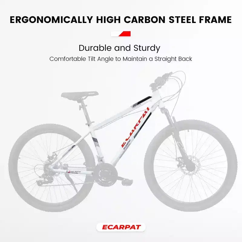 Bicicleta de montaña Okak de 27 pulgadas con horquilla de suspensión y cuadro de aluminio, bicicleta de tierra de 21 velocidades con freno de disco, bicicleta para adultos para hombres y y mujeres