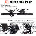 Bicicleta de montaña Okak de 27 pulgadas con horquilla de suspensión y cuadro de aluminio, bicicleta de tierra de 21 velocidades con freno de disco, bicicleta para adultos para hombres y y mujeres