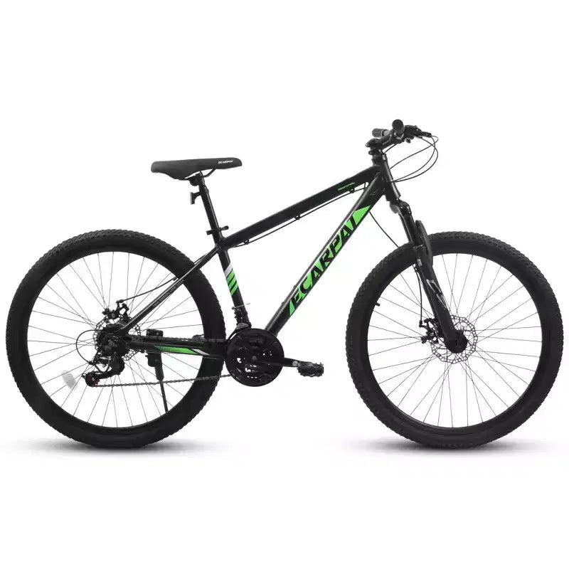 Bicicleta de montaña Okak de 27 pulgadas con horquilla de suspensión y cuadro de aluminio, bicicleta de tierra de 21 velocidades con freno de disco, bicicleta para adultos para hombres y y mujeres