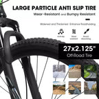 Bicicleta de montaña Okak de 27 pulgadas con horquilla de suspensión y cuadro de aluminio, bicicleta de tierra de 21 velocidades con freno de disco, bicicleta para adultos para hombres y y mujeres