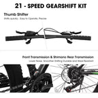 Bicicleta de montaña Okak de 27 pulgadas con horquilla de suspensión y cuadro de aluminio, bicicleta de tierra de 21 velocidades con freno de disco, bicicleta para adultos para hombres y y mujeres