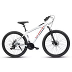 Bicicleta de montaña Okak de 27 pulgadas con horquilla de suspensión y cuadro de aluminio, bicicleta de tierra de 21 velocidades con freno de disco, bicicleta para adultos para hombres y y mujeres