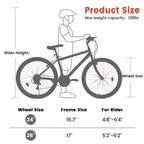 Bicicleta de Montaña Okak 24IN con Cuadro de Acero al Carbono, Bicicleta para Niños de 21 Velocidades con Doble Freno V y Asiento Ergonómico, Bicicleta para Viajes Diarios y Ocio