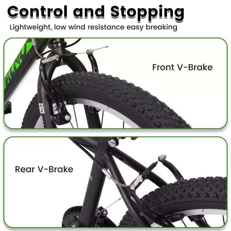 Bicicleta de Montaña Okak 24IN con Cuadro de Acero al Carbono, Bicicleta para Niños de 21 Velocidades con Doble Freno V y Asiento Ergonómico, Bicicleta para Viajes Diarios y Ocio