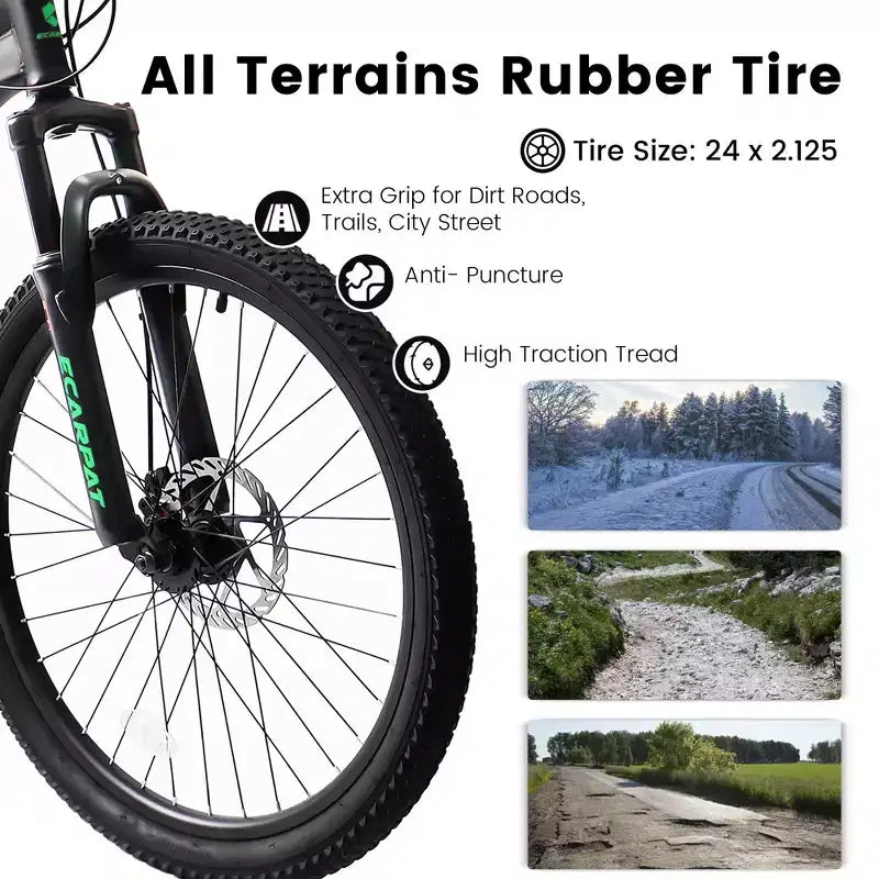 Bicicleta de montaña Okak de 24 pulgadas de acero al carbono con suspensión completa, bicicleta para hombre con palanca de cambios de 21 velocidades y frenos de disco, bicicleta para niños y adultos