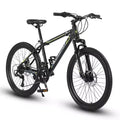 Bicicleta de montaña Okak de 24 pulgadas con cuadro de acero, bicicleta para niños con Shimano de 21 velocidades, frenos de disco dobles y suspensión delantera, bicicleta para adolescentes