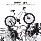 Bicicleta de montaña Okak 24/26IN con 21 velocidades y doble freno de disco, bicicleta para niños con suspensión delantera de 100 mm, bicicleta de tierra para adolescentes y mujeres