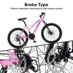 Bicicleta de montaña Okak 24/26IN con 21 velocidades y doble freno de disco, bicicleta para niños con suspensión delantera de 100 mm, bicicleta de tierra para adolescentes y mujeres