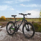 Bicicleta de montaña Okak de 26 pulgadas con 21 velocidades y frenos de disco, bicicleta de tierra para niños con cuadro de acero de alto carbono, bicicleta para hombres, adultos y adolescentes