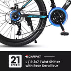 Bicicleta de montaña Okak de 26 pulgadas con 21 velocidades y frenos de disco, bicicleta de tierra para niños con cuadro de acero de alto carbono, bicicleta para hombres, adultos y adolescentes