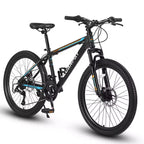 Bicicleta de montaña Okak de 26 pulgadas con 21 velocidades y frenos de disco, bicicleta de tierra para niños con cuadro de acero de alto carbono, bicicleta para hombres, adultos y adolescentes