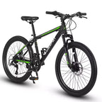 Bicicleta de montaña Okak de 26 pulgadas con 21 velocidades y frenos de disco, bicicleta de tierra para niños con cuadro de acero de alto carbono, bicicleta para hombres, adultos y adolescentes