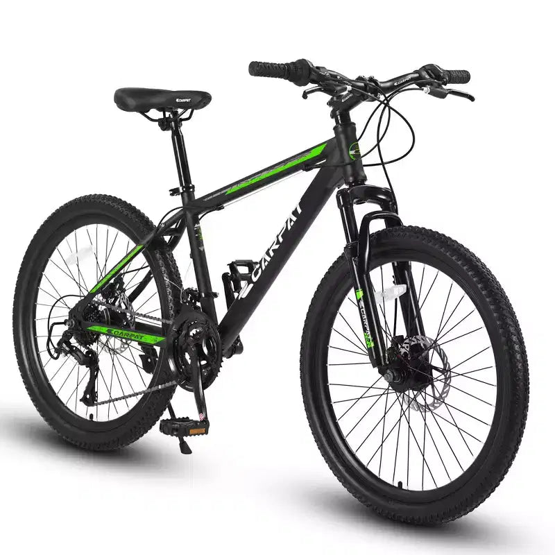 Bicicleta de montaña Okak de 26 pulgadas con 21 velocidades y frenos de disco, bicicleta de tierra para niños con cuadro de acero de alto carbono, bicicleta para hombres, adultos y adolescentes