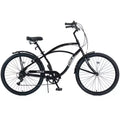 Bicicleta de paseo Okak de 26 pulgadas con sistema de 7 velocidades, bicicleta para hombre con frenos V delanteros y traseros, bicicleta con cuadro de metal para adolescentes y adultos