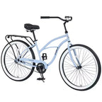 Okak Bicicletas Cruiser de Una Sola Velocidad de 26 pulgadas con Cuadro de Acero, Bicicleta para Adultos con Ruedas Anchas y Freno Contrapedal Trasero, Bicicleta para Hombres y Mujeres