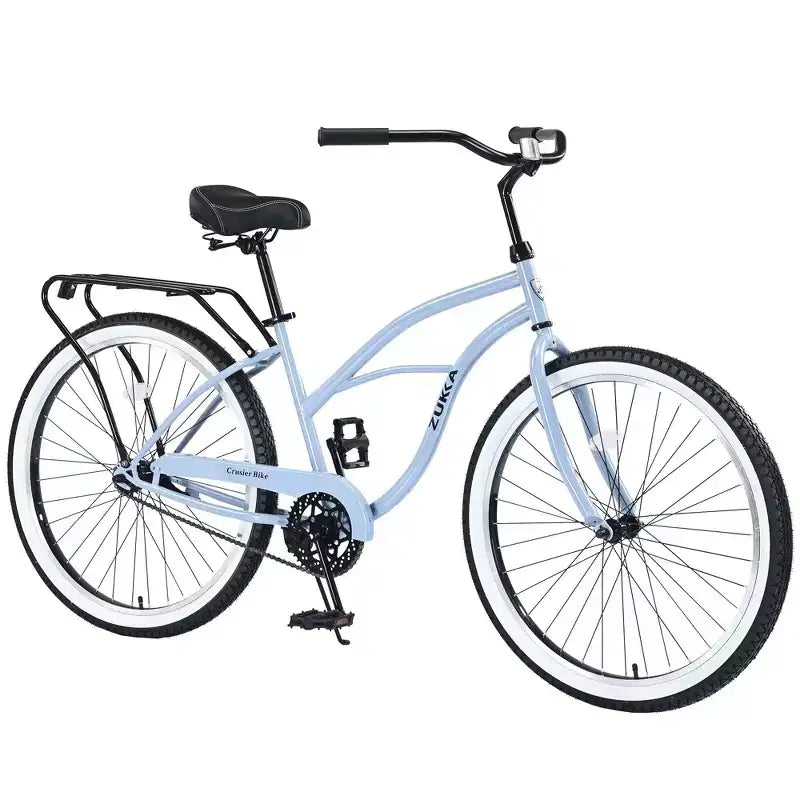 Okak Bicicletas Cruiser de Una Sola Velocidad de 26 pulgadas con Cuadro de Acero, Bicicleta para Adultos con Ruedas Anchas y Freno Contrapedal Trasero, Bicicleta para Hombres y Mujeres