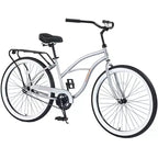Okak Bicicletas Cruiser de Una Sola Velocidad de 26 pulgadas con Cuadro de Acero, Bicicleta para Adultos con Ruedas Anchas y Freno Contrapedal Trasero, Bicicleta para Hombres y Mujeres