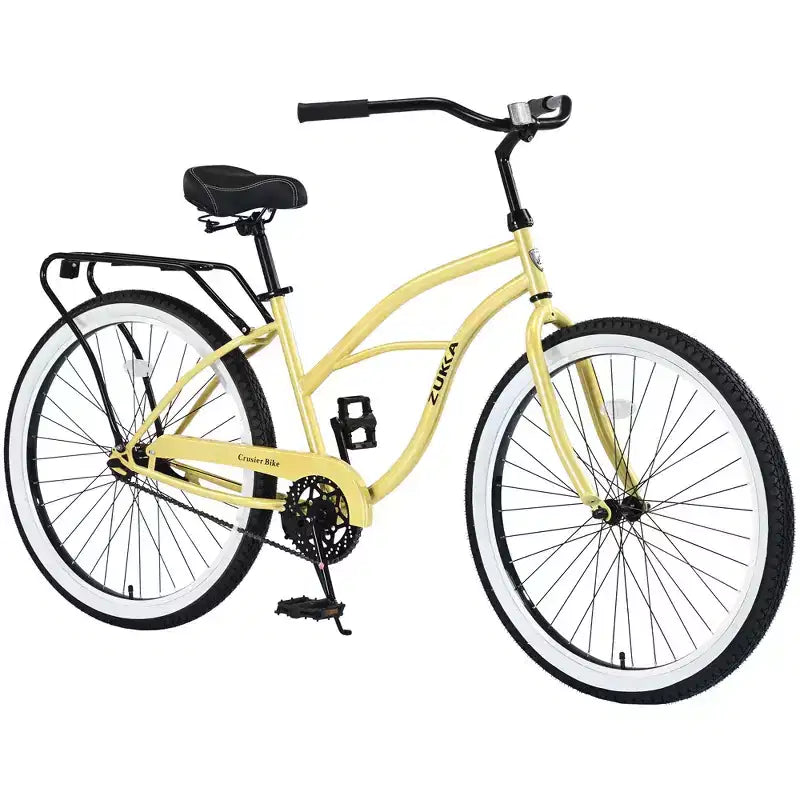 Okak Bicicletas Cruiser de Una Sola Velocidad de 26 pulgadas con Cuadro de Acero, Bicicleta para Adultos con Ruedas Anchas y Freno Contrapedal Trasero, Bicicleta para Hombres y Mujeres