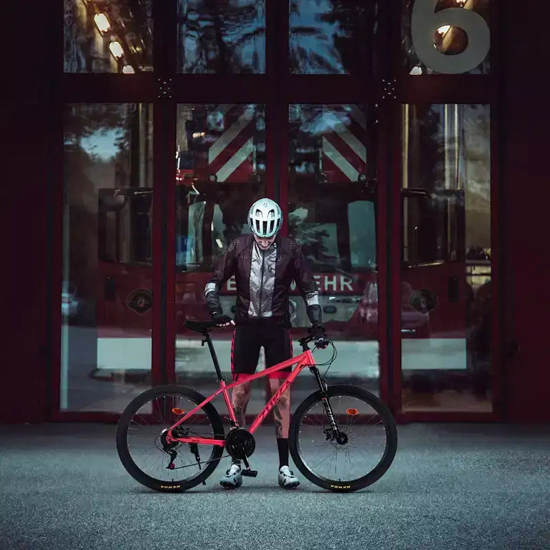 Bicicleta de adulto Okak de 26 pulgadas con 24 velocidades y horquilla de suspensión, bicicleta de montaña con neumáticos KENDA y freno de disco, bicicleta de neumáticos gruesos para hombres y mujeres