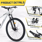 Bicicleta de montaña Okak de 29 pulgadas con sistema de 8 velocidades, bicicleta de cross con cuadro de acero y suspensión delantera, bicicleta para adultos para hombres, mujeres, niños y niñas