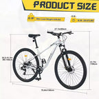 Bicicleta de montaña Okak de 29 pulgadas con sistema de 8 velocidades, bicicleta de cross con cuadro de acero y suspensión delantera, bicicleta para adultos para hombres, mujeres, niños y niñas