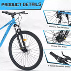 Bicicleta de montaña Okak de 29 pulgadas con sistema de 8 velocidades, bicicleta de cross con cuadro de acero y suspensión delantera, bicicleta para adultos para hombres, mujeres, niños y niñas