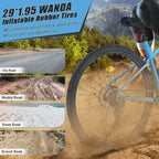 Bicicleta de montaña Okak de 29 pulgadas con sistema de 8 velocidades, bicicleta de cross con cuadro de acero y suspensión delantera, bicicleta para adultos para hombres, mujeres, niños y niñas