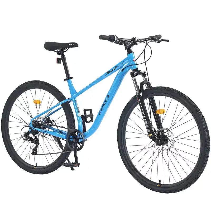 Bicicleta de montaña Okak de 29 pulgadas con sistema de 8 velocidades, bicicleta de cross con cuadro de acero y suspensión delantera, bicicleta para adultos para hombres, mujeres, niños y niñas