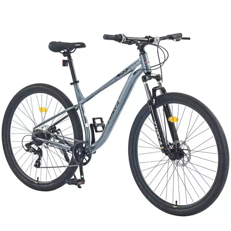 Bicicleta de montaña Okak de 29 pulgadas con sistema de 8 velocidades, bicicleta de cross con cuadro de acero y suspensión delantera, bicicleta para adultos para hombres, mujeres, niños y niñas