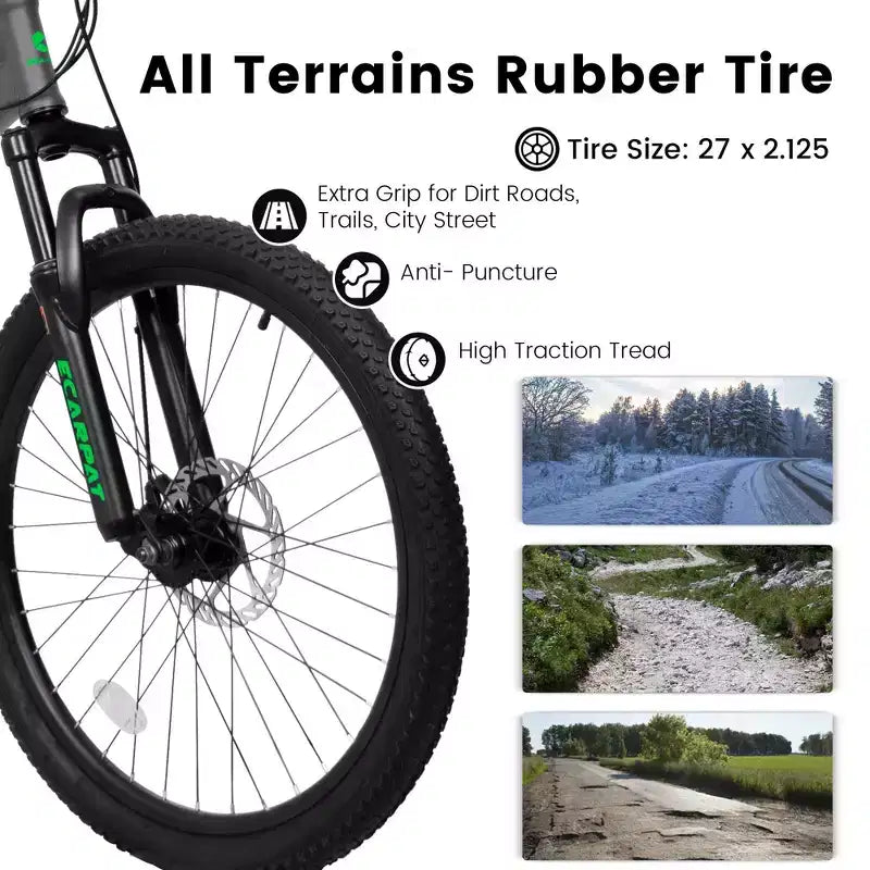 Bicicleta de montaña Okak de 27.5 pulgadas con doble amortiguador delantero y trasero, bicicleta de cross de 21 velocidades con freno de disco mecánico, bicicleta para adultos para hombres y mujeres