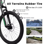 Bicicleta de montaña Okak de 27.5 pulgadas con doble amortiguador delantero y trasero, bicicleta de cross de 21 velocidades con freno de disco mecánico, bicicleta para adultos para hombres y mujeres