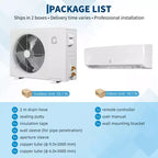 Aires acondicionados GustoWave de 9000/12000/18000 BTU con calefacción, mini split de 19 SEER2, blanco
