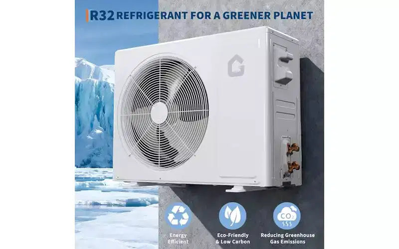 Garvee Aire acondicionado mini split sin ductos y bomba de calor de 12000 BTU, 3 en 1 todo en uno, enfriamiento, calefacción y deshumidificador, kit de tubería precargado de 10 pies